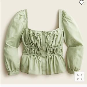 NWT JCrew Cinched-waist top in herringbone cotton